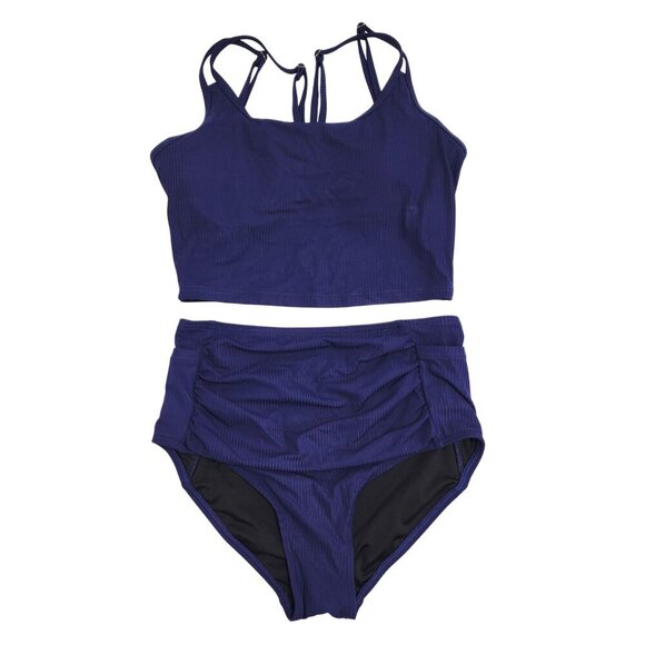 Charmo Womens High-Waisted Bikini Set Strappy Back UPF Protection Size S - Picture 1 of 11